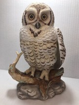 Vtg Enesco Ceramic Porcelain Owl. Hoot Barn Statue Figurine Imports Mexico 9&quot; - £14.33 GBP