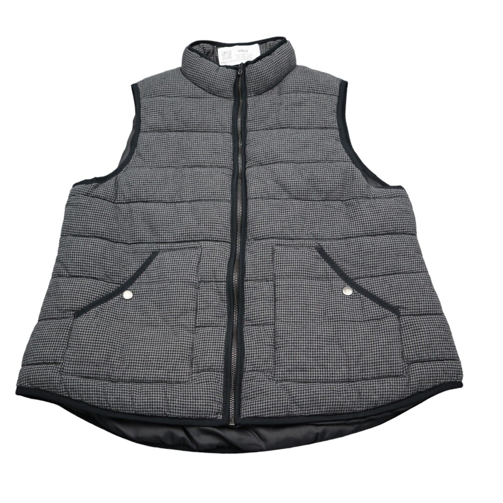 Ava Viv Vest Womens Gray 1X Sleeveless Full Zip Two Front Pocket Button - £22.36 GBP