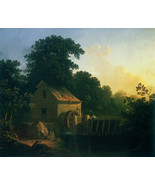 George Caleb Bingham - Landscape with Waterwheel and Boy 20&quot;x24&quot; Canvas ... - £27.37 GBP