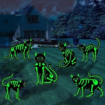 6pcs Halloween Yard Signs, 15&quot;x15&quot;Luminous Cat Corrugated Yard Stake Signs - £19.26 GBP