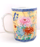 Vintage TAKAHASHI San Francisco Coffee Tea Mug Floral Butterflies - $14.84