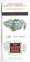The Colony House Restaurant - Charleston, South Carolina 30RS Matchbook Cover SC - £1.39 GBP