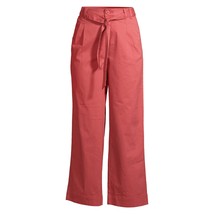 Coral Orange  Cotton Wide Leg Crop Pants - $26.00