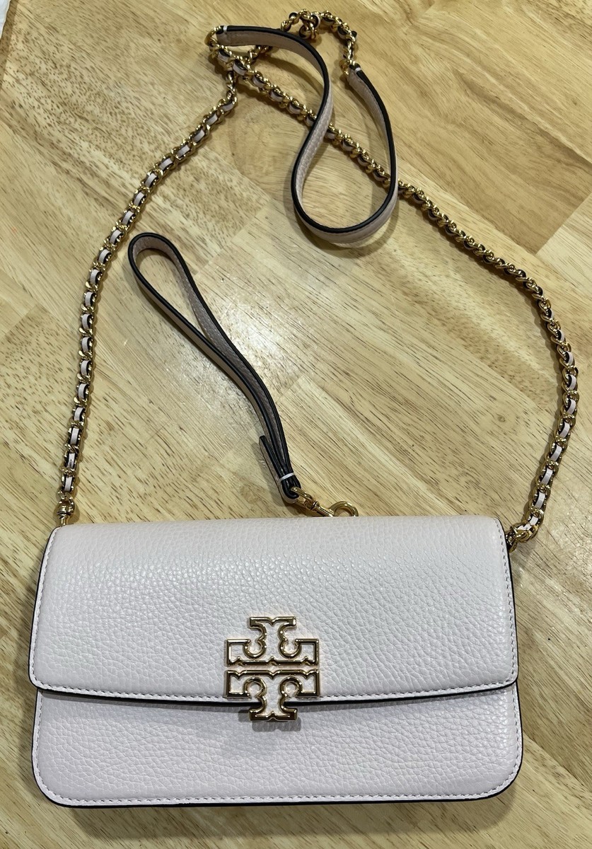 Tory Burch 141012 Britten Chain Wallet Wristlet Crossbody DELICATE PINK ... - $272.25
