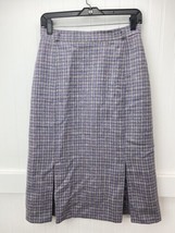 Craft Centre Cymru Pure Wool Midi Skirt Sz 12 (27&quot;Waist) Multicolor Plai... - $23.19