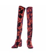 Lust For Life &quot;Andie&quot; Floral Velvet Over-the-knee Boots - Size 7 MEDIUM - €34,31 EUR