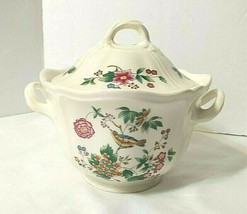 Wedgwood TROPICAL GARDEN Floral Sugar Bowl with Lid Set Bird with Flowers 2 pcs - £27.09 GBP