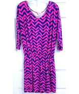 Lilly Pulitzer Sz S Elastic Waist Pink Blue Flying Birds Chevron Print 3... - €33,67 EUR
