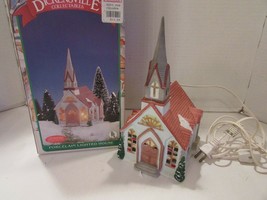 Vtg Dickensville Lighted Building Steeple Church 1989 9.5&quot;H X 5&quot;W Boxed - £7.00 GBP