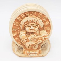 Set of 6 Coasters Mexico Playa Del Carmen with Holder - $17.32