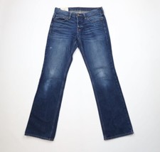 Vtg Y2K Hollister Mens 32x34 Distressed Button Fly Flared Bootcut Denim Jeans - £45.88 GBP