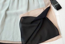 $500 Emporio Armani 100% Silk Pleated Multi Sheer Skirt ( 40 ) Free Shipping - £92.36 GBP