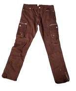 Forever 21 Cargo Pants Jeans Coco Brown Multiple Pockets Zippers Sz 36 X... - €15,45 EUR