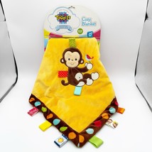 Mary Meyer TAGGIES Signature Cozy Monkey Plush Satin Security Lovey Blanket - $29.99