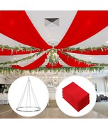 Red Ceiling Drapes 6 Panels 5x10ft with 12 Inch Ceiling Drapes Hanging Kit  - $151.30 CAD