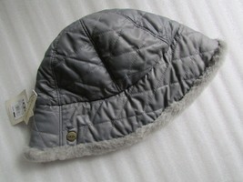 UGG Hat Bucket Ambria Quilted Shearling Cobblestone Grey Water Resistant New - £51.59 GBP