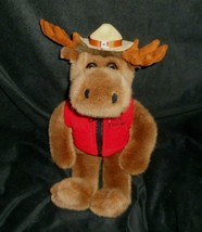 14&quot; Stuffed Animal House Canadian Brown Moose Mascot W/ Vest Cn Tower Plush Toy - £22.51 GBP