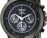 NEW* Seiko Seiko Men&#39;s SSC287 Black Stainless Steel Solar-Power Watch MS... - $177.75