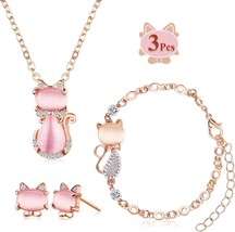 3 Pieces Cat Jewelry Set - £29.04 GBP