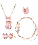 3 Pieces Cat Jewelry Set - £29.34 GBP