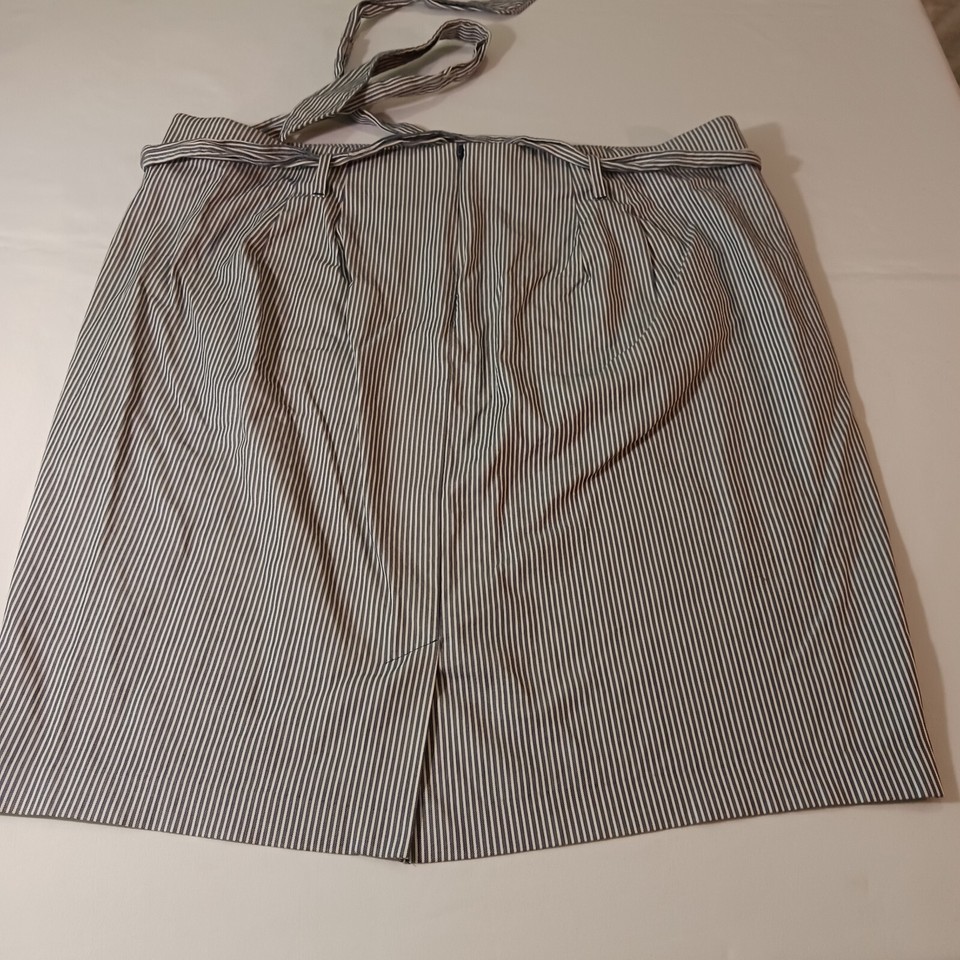 Lane Bryant Womens Gray Cotton Blend Stripes Waist Self Tie String Skirt Size 26 Item image 2