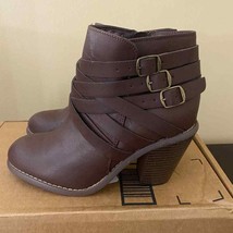 Journee Collection Women&#39;s Multi Strap Ankle Boots Closed Toe Zip Up Boo... - $25.98