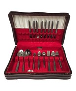 Vtg Oneida Ltd Rogers 1881 Silverplate Flatware Set 52 pc Cherry Wood Case - $1,874.83 MXN