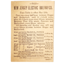 1895 New Jersey Electric Railway Time Table Advertisement Victorian Trai... - $19.99