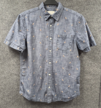 St. John&#39;s Bay Mens Medium Blue Button Down Shirt All Over Dog Print VTG - £13.75 GBP