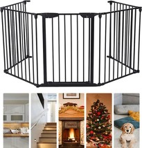 AAA Dog Gate 5 Panel 118 Wide &amp; 30 Tall Safety Gate Metal Fireplace Fence Dog - £111.77 GBP