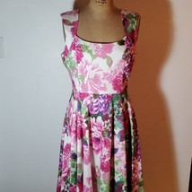 DB Established 1962 Floral Party Dress Chrysanthemum Skirt Sleeveless Si... - £30.46 GBP