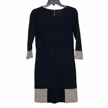 Banana Republic Women 4 Thick Knit Sheath Dress Back Zip Colorblock 3/4 ... - $22.56