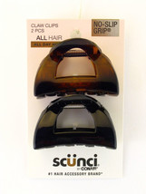 SCUNCI NO SLIP GRIP 5.5 CM JAW HAIR CLIPS - 2 PCS. (37168) - £6.72 GBP