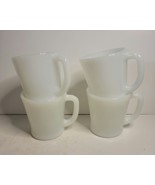 4 Fire-King Ware Milk Glass Coffee Mugs - £31.12 GBP