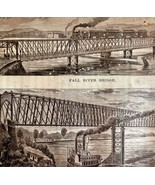 Fall River And Leavenworth Bridge 1876 Worlds Fair Expo Victorian Woodcu... - $96.12 CAD