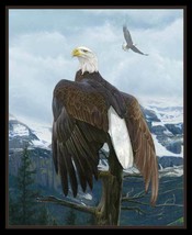 36&quot; X 44&quot; Panel Bald Eagles Birds Mountains Wings of Pride Cotton Fabric D572.54 - £10.35 GBP