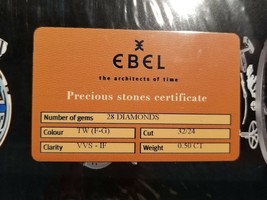 100% EBEL LADIES 9157428 EBEL Precious Stones Certificate Card - £15.97 GBP
