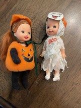 2000 Mattel Kayla Dolls Halloween Party Li&#39;l Friend Ghost Kelly Pumpkin Costume - £19.43 GBP