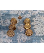 Antique Drop Bail Dresser Pull Handle Drawer Pulls Medallion 2&quot; Wide Cen... - €25,66 EUR