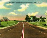 Vtg Linen Postcard Indiantown Gap PA View of Military Reservation Entrance - $3.91