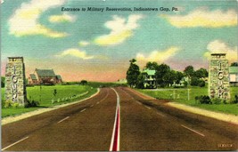 Vtg Linen Postcard Indiantown Gap PA View of Military Reservation Entrance - £3.05 GBP
