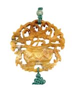 Chinese Carved Jade/Soapstone Good Luck Hanging Ornament Macrame Gorgeous! - €1.836,32 EUR