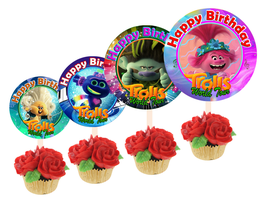 12 Trolls World Tour Inspired Party Picks, Cupcake Picks, Cupcake Toppers Set #1 - £10.44 GBP