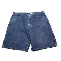 Wrangler Jean Shorts Men 42 Blue Carpenter Casual Pocket Workwear Denim Cargo - $18.69