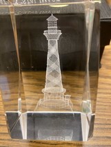 Crystal Image etched Light House Paper Weight - $14.85