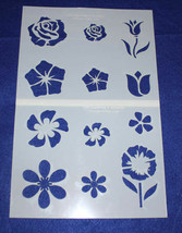 2 Piece Set -Mylar 14 Mil Flower Stencils  Painting/Crafts/Stencil/Template - £19.30 GBP