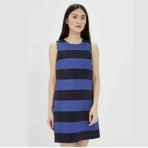 Banana Republic Striped Shimmer Shift Dress Black Blue sz 10 new $138 - £73.82 GBP