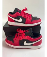 Nike Air Jordan 1 Low Black White Very Berry 553560-061 Size Y5.5/W7 - £73.59 GBP