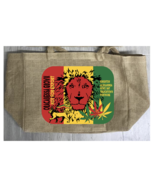 RASTAFARIAN BURLAP TOTE BAG marijuana pot leaf storage purse rasta jamai... - $27.25