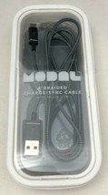 NEW Modal MD-MMUBG 4&#39; Braided Black Micro USB Charge &amp; Sync Charging Cable - £5.20 GBP